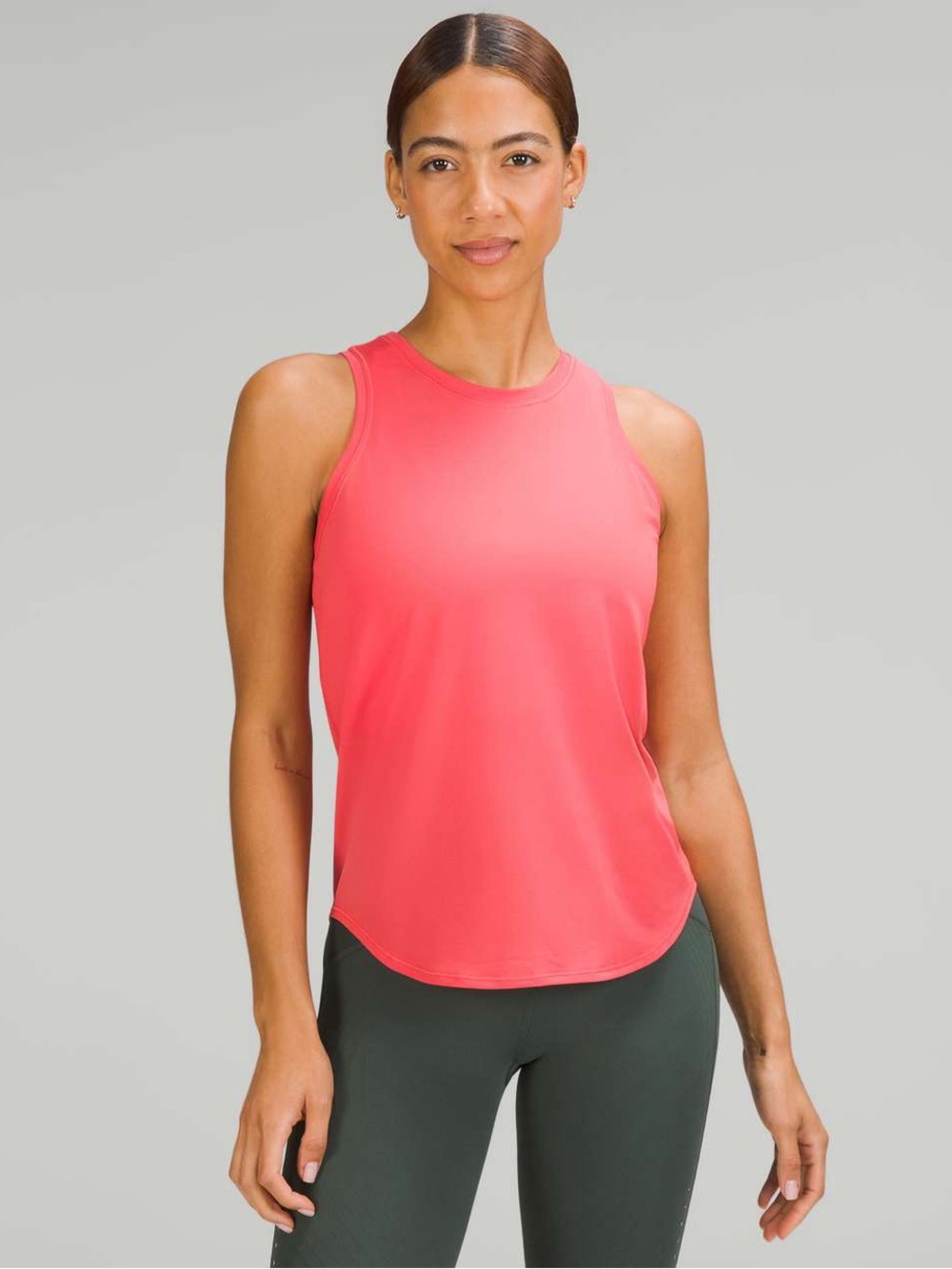 Lululemon high neck running and training tank. pale raspberry. Size 6.